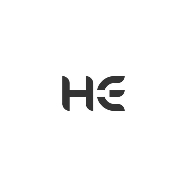文字ロゴデザインリンクベクトルテンプレートデザイン 初期のHeベクトルイラスト — ストックベクタ