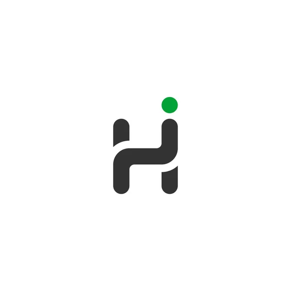 Hi文字の創造的なモノグラムアイコンのシンボル ユニバーサルHiエレガントな高級アルファベットベクトルデザイン — ストックベクタ