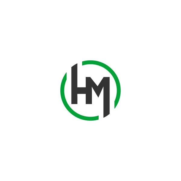 Hm社の社名は初期文字モノグラムです Hmアイコン — ストックベクタ