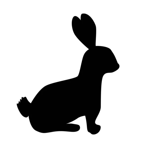 Silhouette Kaninchen Auf Weißem Hintergrund Vektorillustration Für Grußkarte Chinesisches Neujahr — Stockvektor