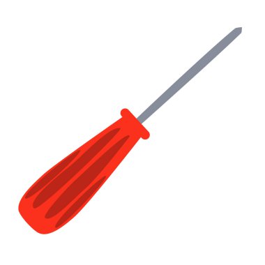 Kırmızı tornavida, bir tamir ve inşaat alanı için vektör simgesidir. sitenin arka planı için bir öge olarak kullanılabilir