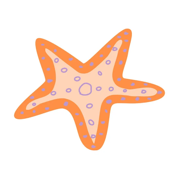 stock vector orange starfish - isolated vector illustration on white background