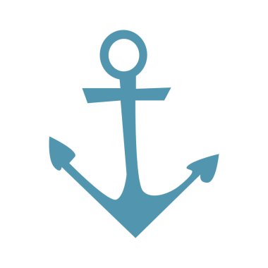 Beyaz arka planda bir çapanın vektör çizimi. Deniz yolculuğunun ya da deniz tatilinin sembolü.. 