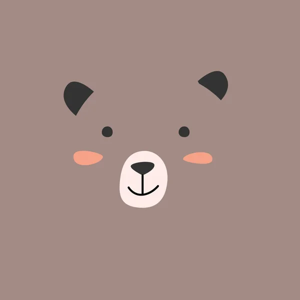 Portret Niedźwiedzia Lub Niedźwiedzia Brązowym Tle Nadaje Się Odzieży Dziecięcej — Wektor stockowy