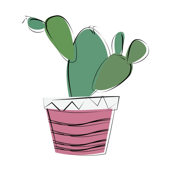 Ilustración Vectorial Cactus Sobre Fondo Blanco Adecuado Para Impresión Carteles — Archivo Imágenes Vectoriales