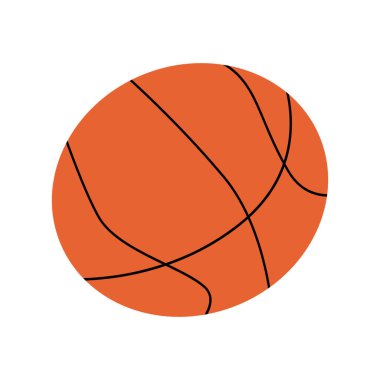 Beyaz arka planda düz bir basketbol topunun vektör çizimi. Web pankartı ve yazdırma için uygun. 