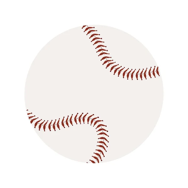 Бейсбольный Мяч Швами Белом Фоне Векторная Иллюстрация Спортивных Баннеров Поздравительных — стоковый вектор
