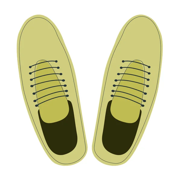 Scarpe Corsa Colore Verde Stile Piatto Illustrazione Vettoriale Sfondo Bianco — Vettoriale Stock