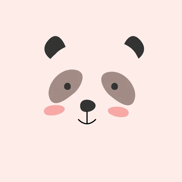 可爱的熊猫肖像脸 白色背景 适用于儿童海报 派对邀请函 T恤衫上的儿童服装 服装的病媒图解 — 图库矢量图片