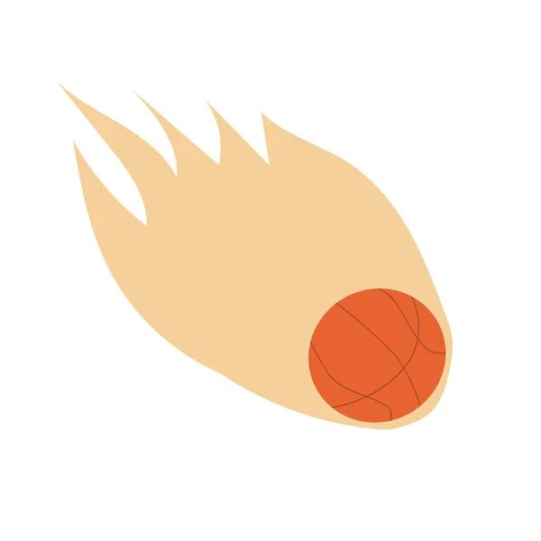 Flaches Konzept Eines Fliegenden Basketballs Symbol Für Einen Schnellen Wurf — Stockvektor