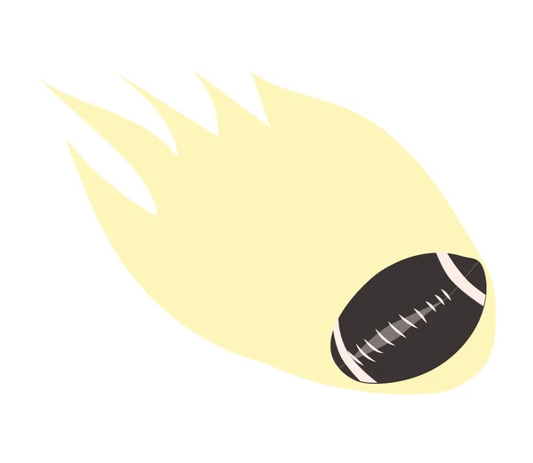 Rugby Bal Met Vlam Vlakke Vector Illustratie Geschikt Voor Logo — Stockvector