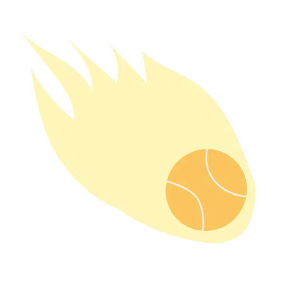 Летящий Теннисный Мяч Огненной Векторной Иллюстрации Икона Теннисного Мяча Движении — стоковый вектор