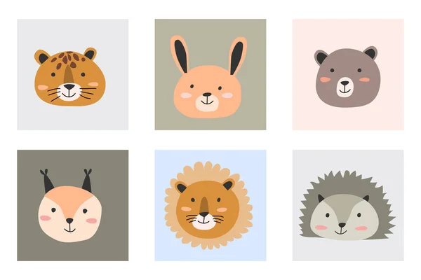 다람쥐 고슴도치 동물들 어린이용 어린이용 포스터를 인쇄하기에 동물의 — 스톡 벡터