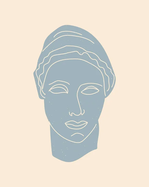 Античная Статуя Греческой Женщины Потрепанном Фоне Векторные Иллюстрации Скульптур Богини — стоковый вектор