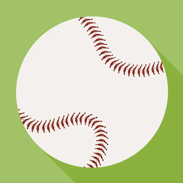 Бейсбольная Икона Заднем Плане Длинной Тенью Векторная Иллюстрация Зеленом Фоне — стоковый вектор