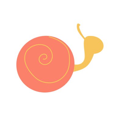 Salyangozun şirin çizimi, küçük hayvan. Vektör illüstrasyonu