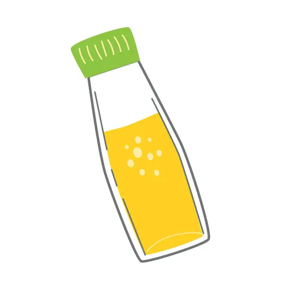 Kohlensäurehaltiges Gelbes Getränk Saft Oder Limonade Einem Glas Oder Einer — Stockvektor