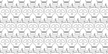 Dumansız bir kafatası deseniyle sigara yakmak. Vektör illüstrasyonu