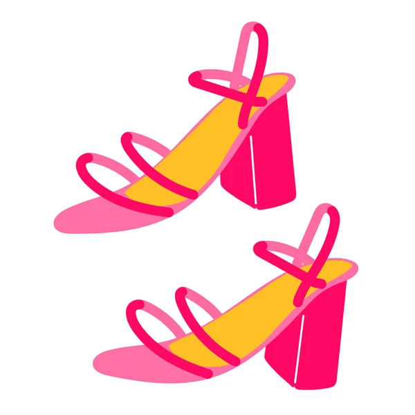 Модные Трикотажные Розовые Туфли Стиле 2000 Лет Векторная Иллюстрация Изолирована — стоковый вектор