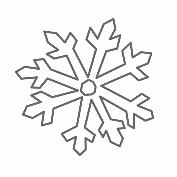 Icona Fiocco Neve Disegnata Mano Con Ritaglio Bordi Effetto Ritaglio — Vettoriale Stock
