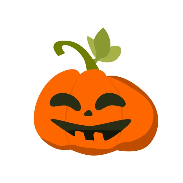 Pumpa Monster Ansikte För Halloween Läskig Och Skrämmande Skrattar Vektorillustration — Stock vektor