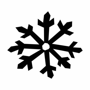 El çizimi siyah kar tanesi simgesi kart ve davetiye için kullanılabilir. Beyaz arkaplanda vektör illüstrasyonu. 