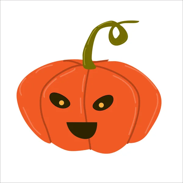 Halloween Pumpa Med Känslor Jacks Lykta Vektorillustration Isolerad Söt Isolerad — Stock vektor
