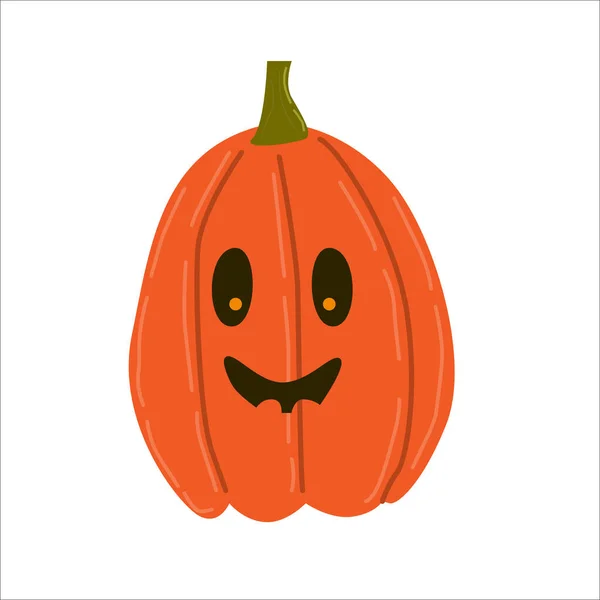 Halloween Pumkin Cute Creepy Twarz Ilustracja Wektora — Wektor stockowy