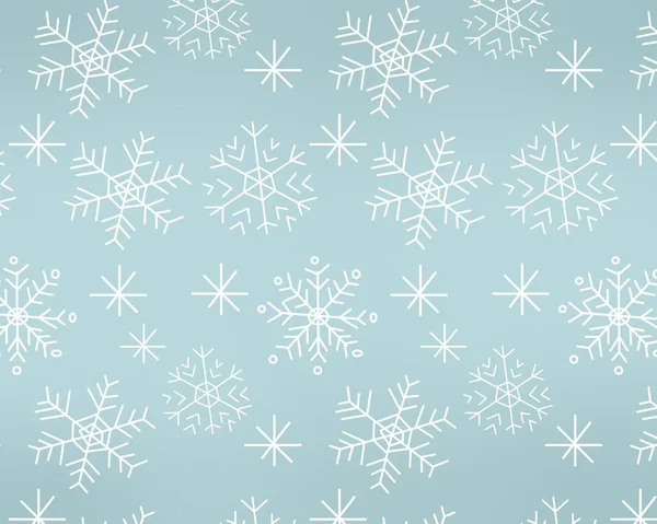白色雪花的无缝线矢量图案 可用于织物 包装纸 墙纸等 可用于圣诞节背景的矢量图解 — 图库矢量图片