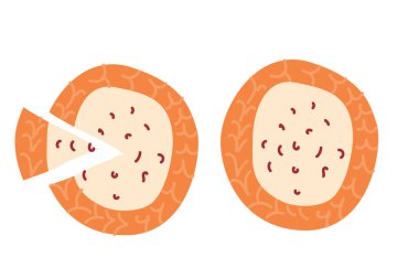 Doldurulmuş ve soslu lezzetli el yapımı turta. Vektör illüstrasyonu izole edildi. Krem peynirli turta.. 