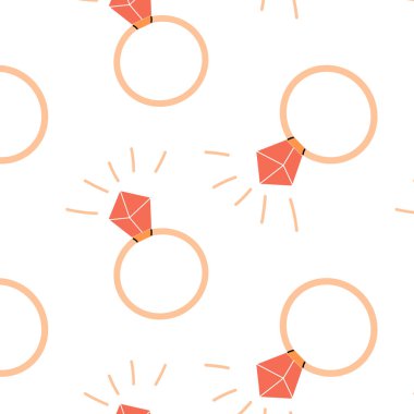 Romantik halka kusursuz arka plan. Düğün tasarımı için vektör illüstrasyonu kullanılabilir, tebrik kartı, duvar kağıdı, poster. 