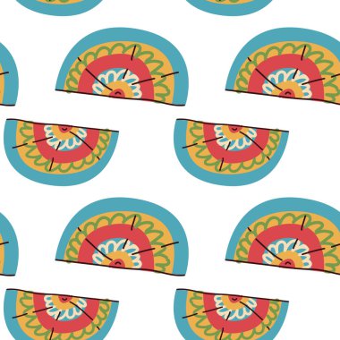 Danssız dans için el yapımı Meksika tarzı etek. Meksikalı eteğin vektör illüstrasyonu,