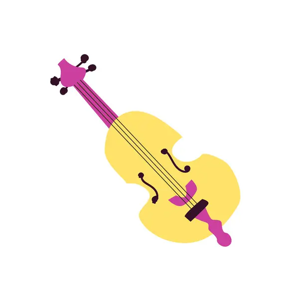 Renkli simge izole edildi - Kaçak Bas, Çift Bas. Müzik arkaplanı, afiş veya poster için vektör illüstrasyonu kullanılabilir. 