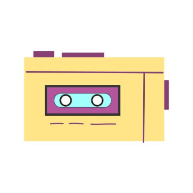 Müzik çalmak için 90 'ların retro ögesi, 80' lerin ya da y2k ögesi, retro tarzı. Çıkartmalar, afişler, tebrik kartları için kullanılabilir.