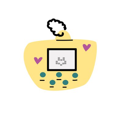 90 'ların retro ögesi ya da 80' lerin ya da y2k ögesi, retro tarzı. Çıkartmalar, afişler, tebrik kartları için kullanılabilir.