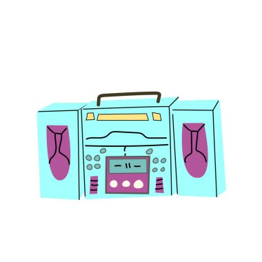 90 'ların retro ögesi ya da 80' lerin stereo müziği ya da y2k ögesi, retro tarzı. Çıkartmalar, afişler, tebrik kartları için kullanılabilir.