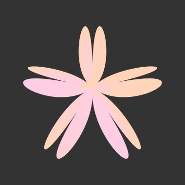 y2k retro element, 90 'lar ya da 2000' ler gradyan şeftali rengi ve pembe renk. Siyah Biçimli Görüntü.