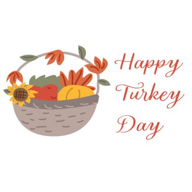 Sonbahar sonbahar şükran günü afişi ya da yapraklı tebrik kartı. Gıda ve çiçek sonbahar sınırı sayesinde hasat festivali için kutlama tasarımı. Sonbahar Şükran Günü arkaplanı.