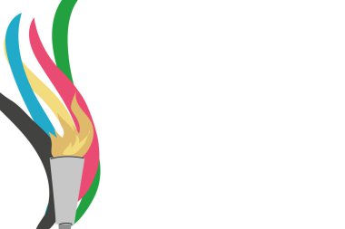 Renkli dalgalı şeritli spor meşalesi. Davetiyeler için, el ilanları.