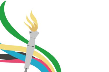 Renkli dalgalı şeritli spor meşalesi. Davetiyeler için, el ilanları.