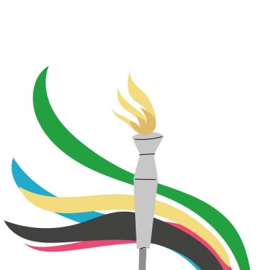 Renkli dalgalı şeritli spor meşalesi. Davetiyeler için, el ilanları.