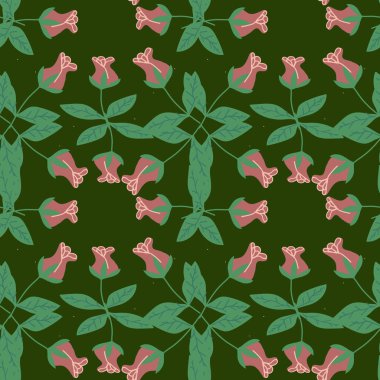 Çocuklar çiçek desenleri ayarlandı. Elle çizilmiş sevimli çiçek unsurları. Tekstil, kumaş tasarımı, mutfak dekorasyonu için renkli bir arka plan. Çiçekler sonsuz desen.