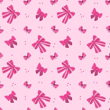 Yeşil ya da pembe renkli şirin yay düğümsüz desen. Çocukların moda geçmişi için kullanılabilir.