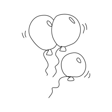Kutlama balonları karalama çizimi. Vektör El çizilmiş simge.