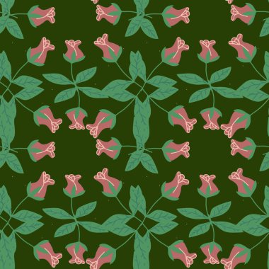 Çocuklar çiçek desenleri ayarlandı. Elle çizilmiş sevimli çiçek unsurları. Tekstil, kumaş tasarımı, mutfak dekorasyonu için renkli bir arka plan. Çiçekler sonsuz desen.