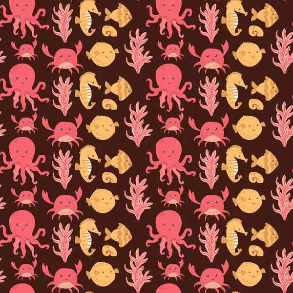 Ahtapot, yengeç ve deniz atlarıyla renkli deniz canlıları..