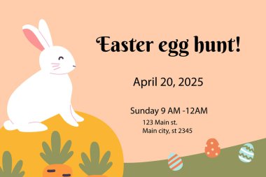 Nisan ayı için geometrik tasarımla Paskalya Yumurtası Avı davetiyeniz kutlu olsun..