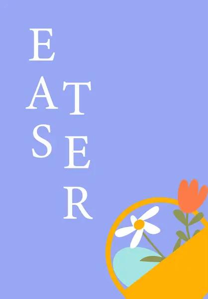 Çiçek aksanlı Paskalya kutlaması poster tasarımı.