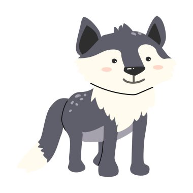 Çocukların tasarımı ve dekorasyonu için sevimli orman hayvanları çizimi.