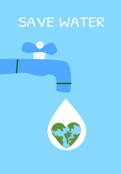 Кампания по очистке воды: голубой цвет с каплей воды на светлом фоне.